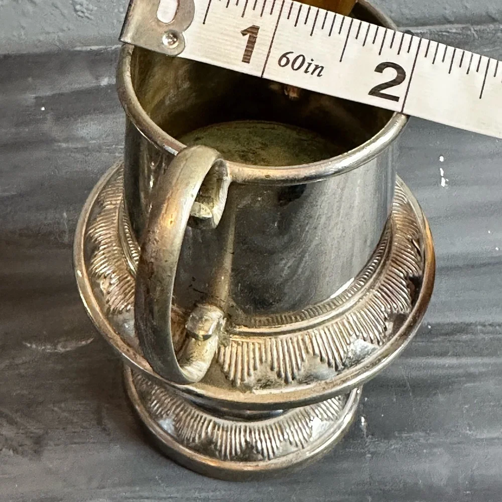 Antique ornate footed sugar and creamer set silver and gold plated Swedish 1940